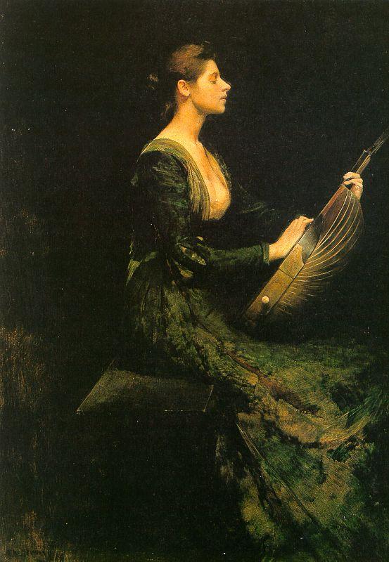 Thomas Wilmer Dewing Lady with a Lute